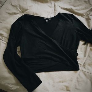 Large Ballet Crisscross Cut Crop Top